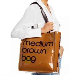 Bloomingdale's Medium Brown Bag tote NWT